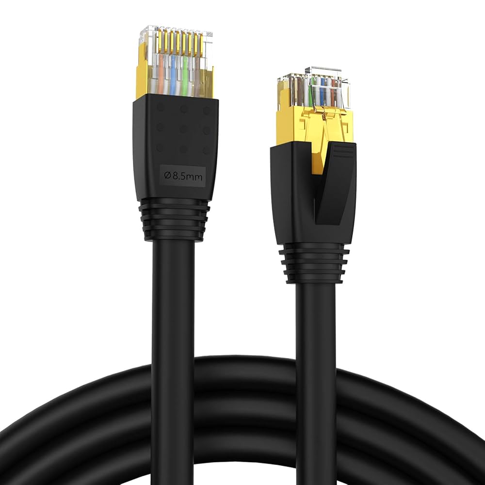 ☘️LANケーブル　CAT8 フラット　30m 爪折れ防止　超高速　黒　パソコン Amazon.co.jp: 30m Veetop LANケーブル CAT8 フラット 爪折れ
